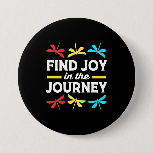 Dragonfly vindt Joy op reis Ronde Button 7,6 Cm (Voorkant)
