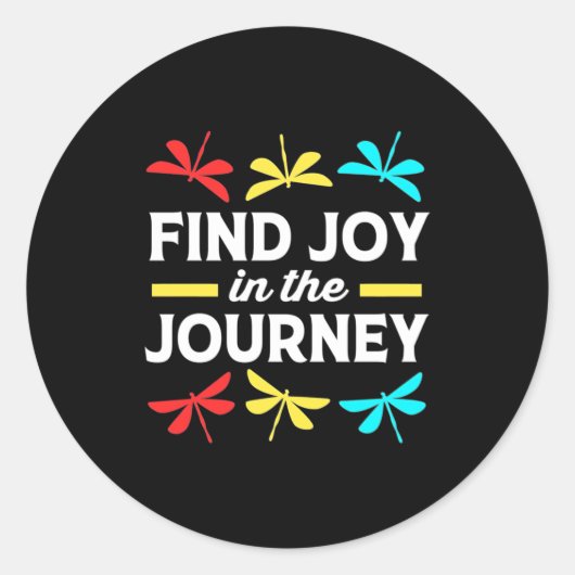 Dragonfly vindt Joy op reis Ronde Sticker (Voorkant)