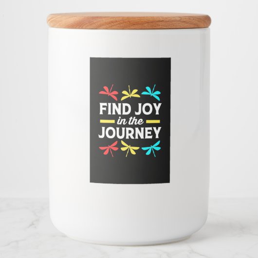 Dragonfly vindt Joy op reis Voedselcontainer Etiket (Voorkant)