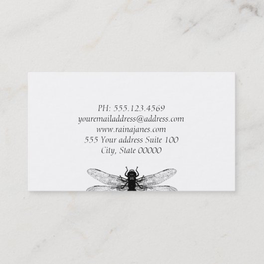 Dragonfly Visitekaartje (Achterkant)