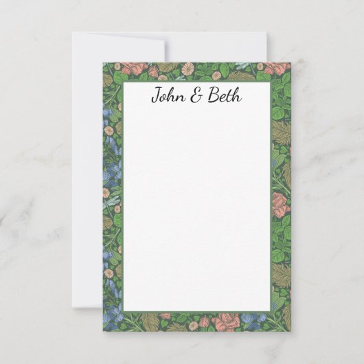 Dragonfly vliegt in een Engelse tuin Bedankkaart (Voorkant)