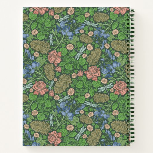 Dragonfly vliegt in een Engelse tuin Notitieboek (Achterkant)