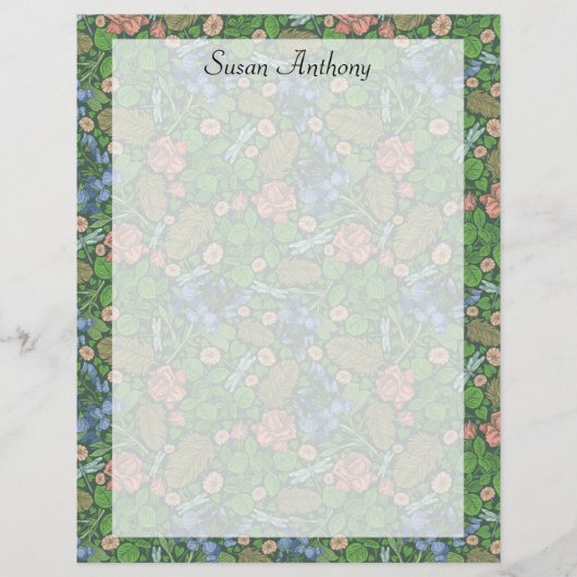 dragonfly vliegt in het Engels Tuinpapier (Voorkant)