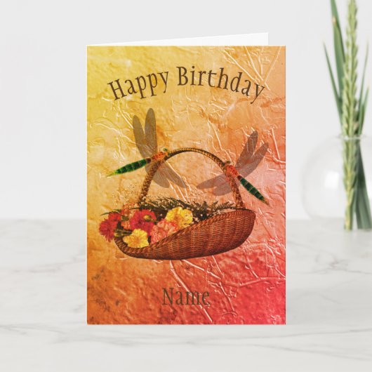 Dragonfly Vloermand - Aangepaste Birthday-Kaart Kaart (Voorkant)