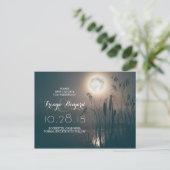 Dragonfly Volle Maan Nacht & Cattails Bewaar de da Aankondigingskaart (Staand voorkant)