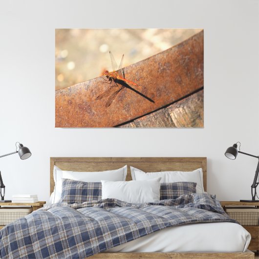 Dragonfly voor magisch kijken canvas afdruk (Insitu (Slaapkamer))