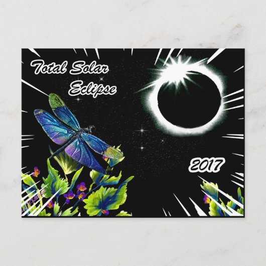 Dragonfly Waarnemend de totale zonnecrisis 2017 Briefkaart (Voorkant)