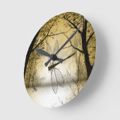 Dragonfly-wandklok Ronde Klok (Hoek)