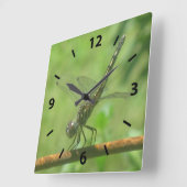 Dragonfly-wandklok Vierkante Klok (Hoek)