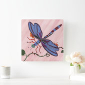 Dragonfly-wandklok Vierkante Klok (Huis)