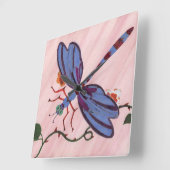 Dragonfly-wandklok Vierkante Klok (Hoek)