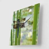 Dragonfly-wandklok Vierkante Klok (Hoek)