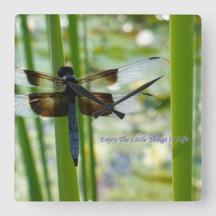 Dragonfly-wandklok Vierkante Klok