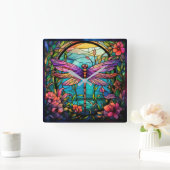 Dragonfly-wandklok Vierkante Klok (Huis)