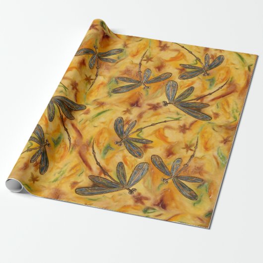 Dragonfly Warm Breeze Wrapppapier Cadeaupapier (Uitgerold)