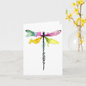 Dragonfly Warrior Semicolon Suicide Prevention Awa Kaart (Gele Bloem)