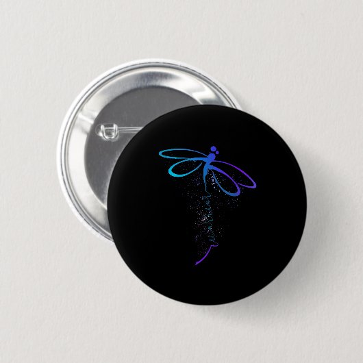 Dragonfly Warrior Semicolon Suicide Prevention Awa Ronde Button 5,7 Cm (Voorkant /achterkant)