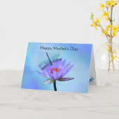 Dragonfly Water Lily Moederdag Kaart (Gele Bloem)