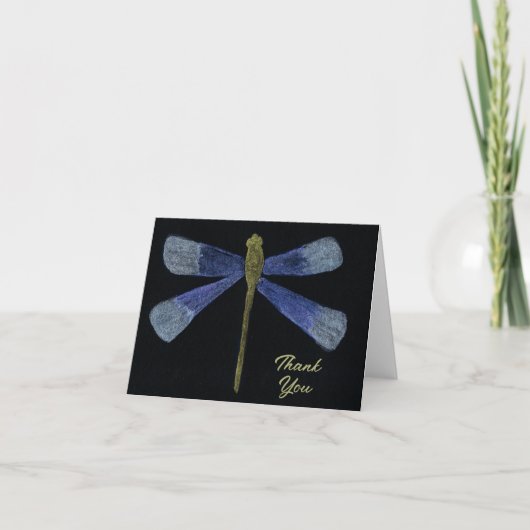 Dragonfly Watercolor Painting Illustration Custom Bedankkaart (Voorkant)
