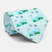 Dragonfly, Waterlillies Pattern Stropdas (Opgerold)
