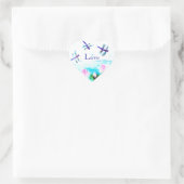 Dragonfly, waterlily Pond Love Hart Sticker (Tas)