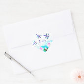 Dragonfly, waterlily Pond Love Hart Sticker (Envelop)