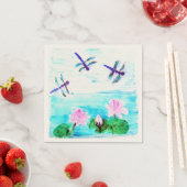 Dragonfly Waterlily Pond Painting Servet (Insitu)