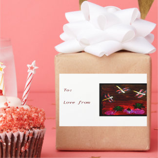 Dragonfly Waterlily Pond Rechthoekige Sticker