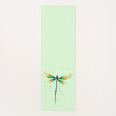 Dragonfly waterverf art serene green natuur yogamat (Voorkant)