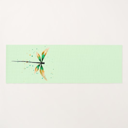Dragonfly waterverf art serene green natuur yogamat (Voorkant (horizontaal))
