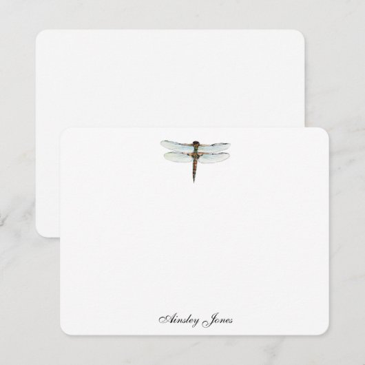 Dragonfly-waterverf Bedankkaart (Voorkant / Achterkant)