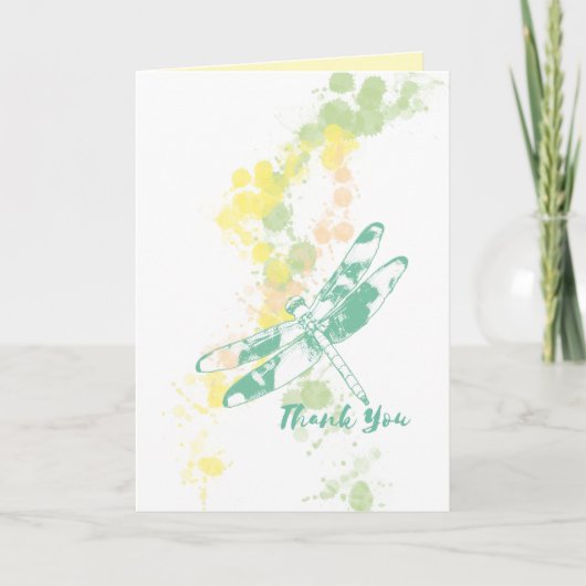 Dragonfly Waterverf bij elke gelegenheid Dank u Kaart (Voorkant)