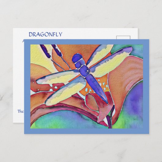 Dragonfly Waterverf Briefkaart (Voorkant / Achterkant)