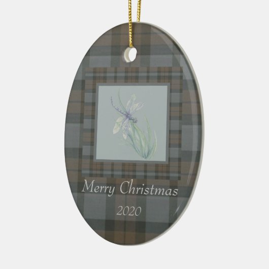 Dragonfly Waterverf Fraser Clan kerstmis Keramisch Ornament (Links)