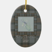 Dragonfly Waterverf Fraser Clan kerstmis Keramisch Ornament (Voorkant)