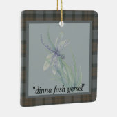 Dragonfly Waterverf Fraser Clan Tartan Grey Blue Keramisch Ornament (Rechts)