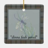 Dragonfly Waterverf Fraser Clan Tartan Grey Blue Keramisch Ornament (Achterkant)