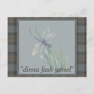 Dragonfly Waterverf Fraser Clan Tartan Pset Briefkaart