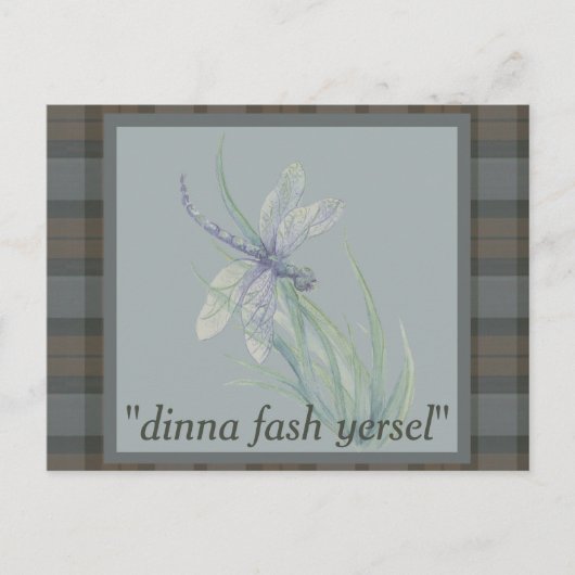 Dragonfly Waterverf Fraser Clan Tartan Pset Briefkaart