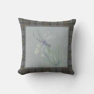 Dragonfly Waterverf Fraser Clan Tartan Pset Kussen