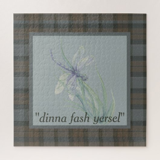 Dragonfly Waterverf Fraser Clan Tartan Pset Legpuzzel (Verticaal)