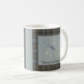 Dragonfly Waterverf Fraser Clan Tartan Quote Koffiemok (Voorkant rechts)
