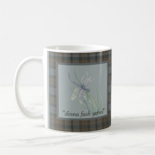 Dragonfly Waterverf Fraser Clan Tartan Quote Koffiemok