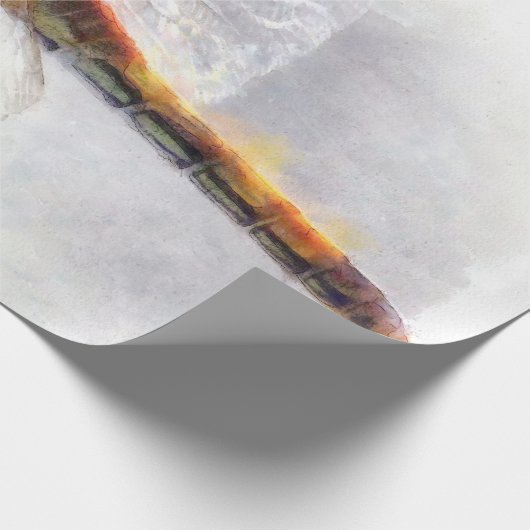 Dragonfly Waterverf Pastel White Achtergrond Cadeaupapier (Hoek)