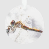 Dragonfly Waterverf Pastel White Achtergrond Ornament (achterkant)