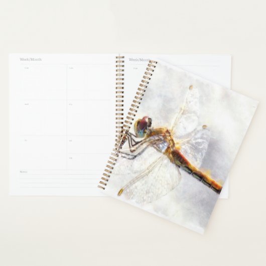 Dragonfly Waterverf Pastel White Achtergrond Planner (Display)