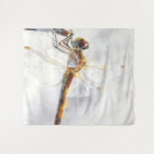 Dragonfly Waterverf Pastel White Achtergrond Wandkleed (Voorkant (horizontaal))