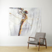 Dragonfly Waterverf Pastel White Achtergrond Wandkleed (In Situ (horizontaal))