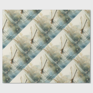 Dragonfly Waterverf Style Lake Cadeaupapier