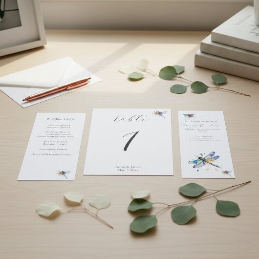 Dragonfly Wedding, aangepast tafelnummer